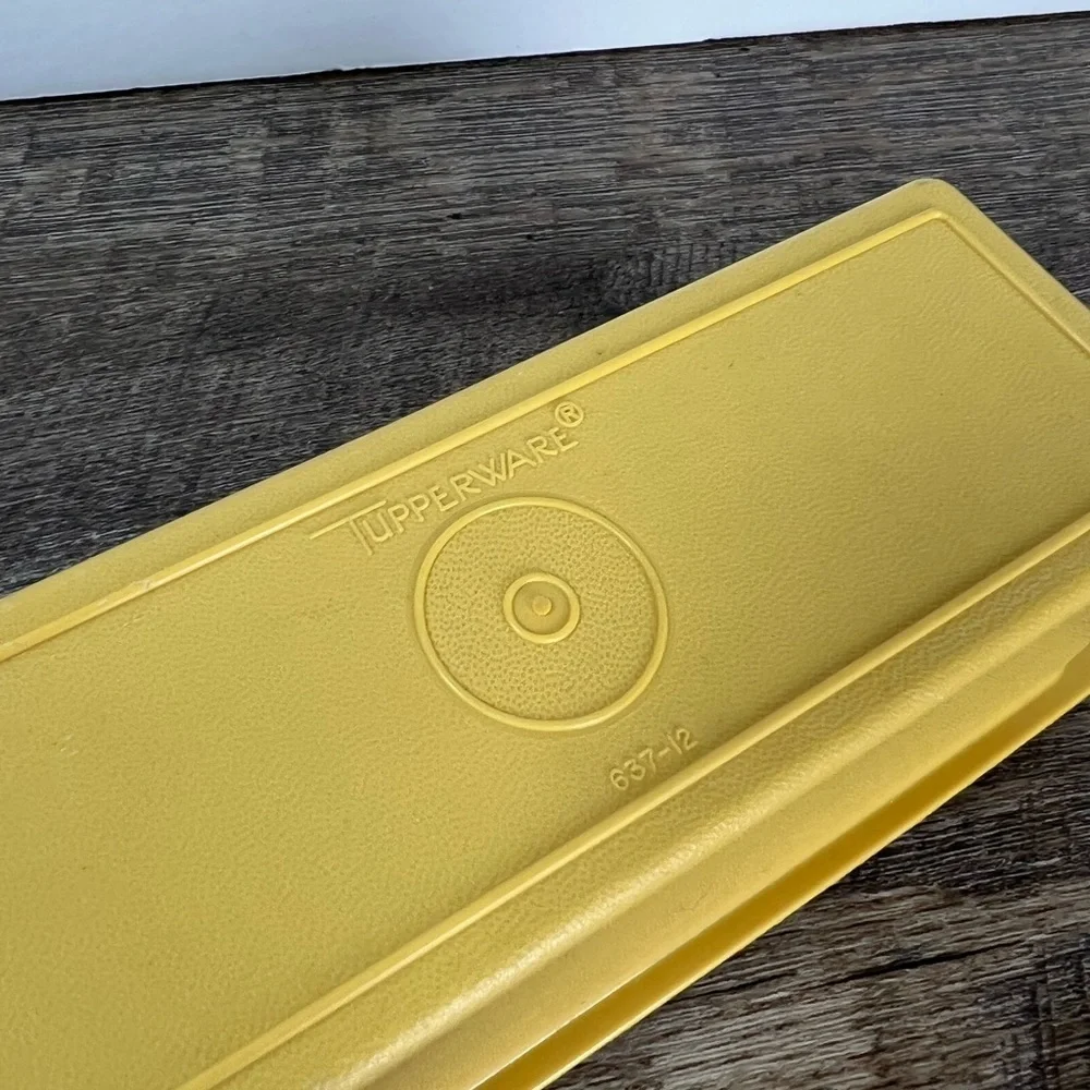 Vintage Tupperware butter dish single stick container harvest gold